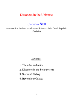 Distances in the Universe Stanislavˇstefl