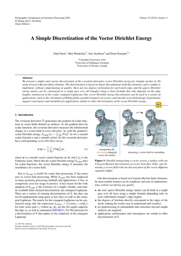 A Simple Discretization of the Vector Dirichlet Energy