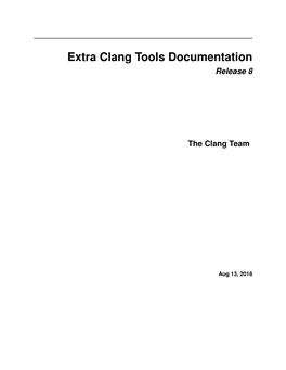 Extra Clang Tools Documentation Release 8