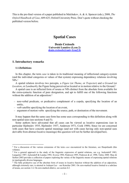 Spatial Cases