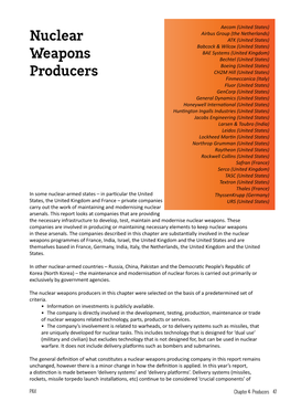 Nuclear Weapons Producers in This Chapter Were Selected on the Basis of a Predetermined Set of Criteria