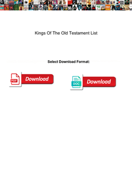 Kings of the Old Testament List