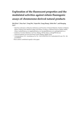 Exploration of the Fluorescent Properties and the Modulated Activities Against Sirtuin Fluorogenic Assays of Chromenone-Derived Natural Products