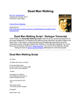 Script of Dead Man Walking