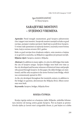 Sarajevski Mostovi – Svjedoci Vremena