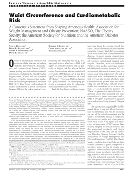 Waist Circumference and Cardiometabolic Risk