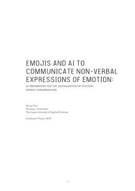 EMOJIS and AI to COMMUNICATE NON-VERBAL EXPRESSIONS of EMOTION: in Preparation for the Digitalization of Doctor- Patient Conversations