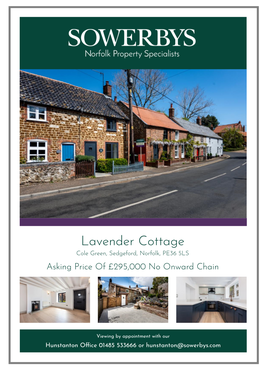 Lavender Cottage Cole Green, Sedgeford, Norfolk, PE36 5LS