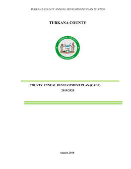 County Annual Development Plan (Cadp) 2019/2020