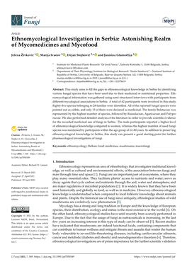 Ethnomycological Investigation in Serbia: Astonishing Realm of Mycomedicines and Mycofood