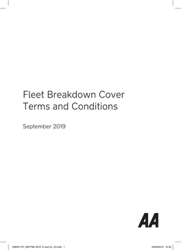 Fleet Breakdown Cover Terms and Conditions