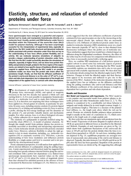 Elasticity, Structure, and Relaxation of Extended Proteins Under Force