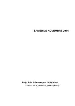 Samedi 22 Novembre 2014