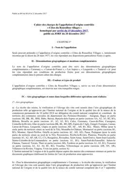Cahier Des Charges De L'appellation D'origine Contrôlée « Côtes Du