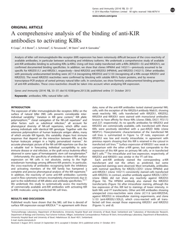 A Comprehensive Analysis of the Binding of Anti-KIR Antibodies to Activating Kirs