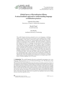 Global Survey of Revitalization Efforts: a Mixed Methods Approach to Understanding Language Revitalization Practices