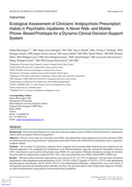 Ecological Assessment of Clinicians' Antipsychotic Prescription Habits In