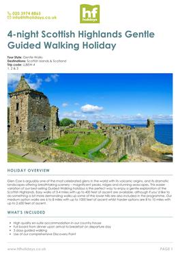 4-Night Scottish Highlands Gentle Guided Walking Holiday