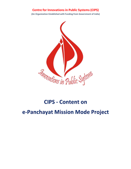 Content on E-Panchayat Mission Mode Project