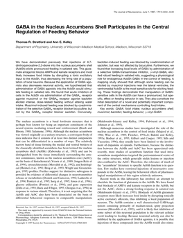 GABA in the Nucleus Accumbens Shell Participates in the Central Regulation of Feeding Behavior