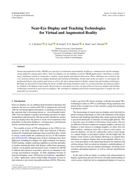 Near-Eye Display and Tracking Technologies for Virtual and Augmented Reality