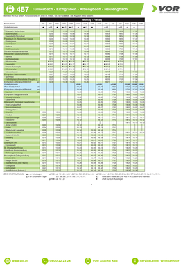 457 Tullnerbach - Eichgraben - Altlengbach - Neulengbach Betreiber: N-BUS Gmbh, Porschestraße 31, 3100 St