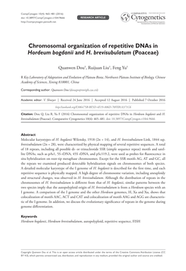 ﻿Chromosomal Organization of Repetitive Dnas in Hordeum