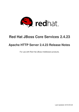 Red Hat Jboss Core Services 2.4.23 Apache HTTP Server 2.4.23 Release Notes