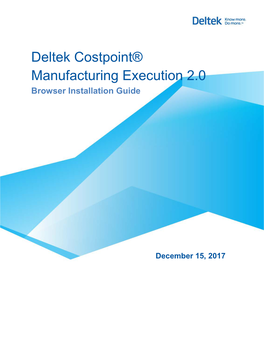 Deltek Costpoint MES 2.0 LA Browser Installation Guide