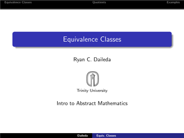 Equivalence Classes Quotients Examples