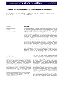 Adaptive Dynamics of Cuticular Hydrocarbons in Drosophila