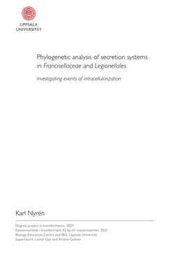 Phylogenetic Analysis of Secretion Systems in Francisellaceae and Legionellales