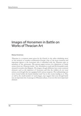 Images of Horsemen in Battle on Works of Thracian Art