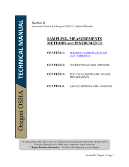 SAMPLING, MEASUREMENTS METHODS and INSTRUMENTS