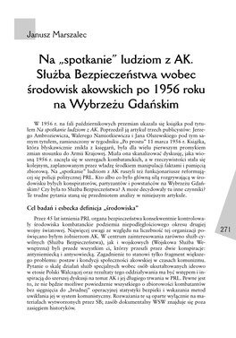 „Spotkanie” Ludziom Z AK. Służba Bezpieczeństwa Wobec Środowisk