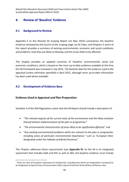 Review of Baseline Conditions