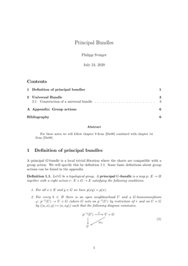 Notes on Principal Bundles (Philipp Svinger)