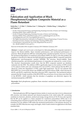 Fabrication and Application of Black Phosphorene/Graphene Composite Material As a Flame Retardant