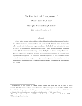 The Distributional Consequences of Public School Choice∗