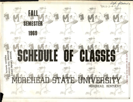 1969 Fall Semester Schedule of Classes