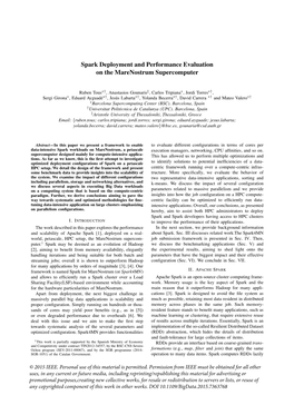 Spark Deployment and Performance Evaluation on the Marenostrum Supercomputer