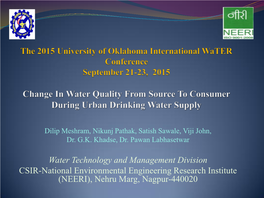 Change in Water Quality from Source to Consumer During Urban Drinking