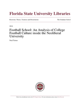 An Analysis of College Football Culture Inside the Neoliberal University Neal Ternes
