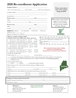 2020 Re-Enrollment Application