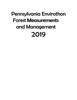 Pennsylvania Envirothon Forest Measurements and Management 2019