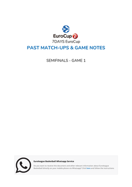 Past Match-Ups & Game Notes