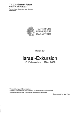 Bericht Zur Israel-Exkursion 2009