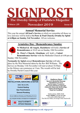 The Owmby Group of Parishes Magazine November 2019