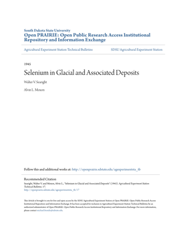 Selenium in Glacial and Associated Deposits Walter V