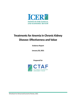 Treatments for Anemia in Chronic Kidney Disease: Effectiveness and Value